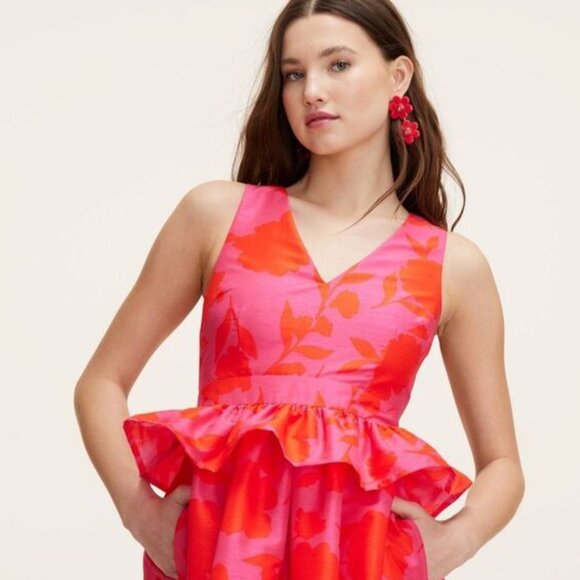 KATE SPADE NEW YORK CLASSIC ROSE PATTERN IN PINK & RED DRESS - Picture 4 of 4